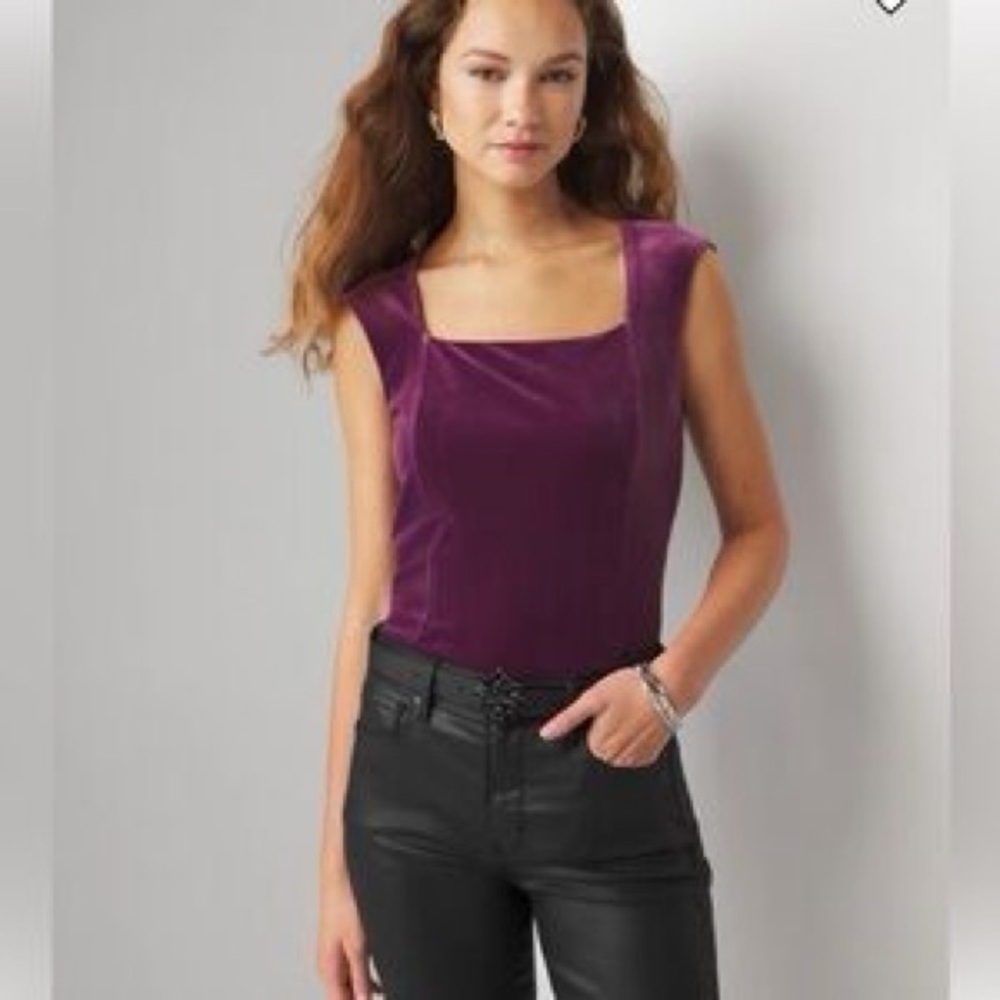 White House Black Market Deep Purple Blouse y.